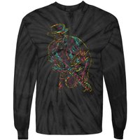 Saxophone Player Abstract Art Tie-Dye Long Sleeve Shirt