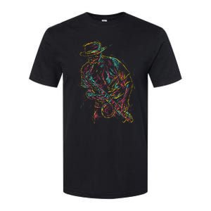 Saxophone Player Abstract Art Softstyle CVC T-Shirt