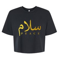 Salam Peace Arabic Calligraphy Islamic And Muslim Bella+Canvas Jersey Crop Tee