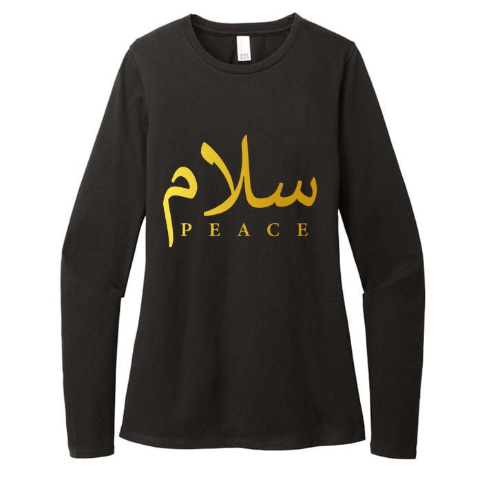 Salam Peace Arabic Calligraphy Islamic And Muslim Womens CVC Long Sleeve Shirt