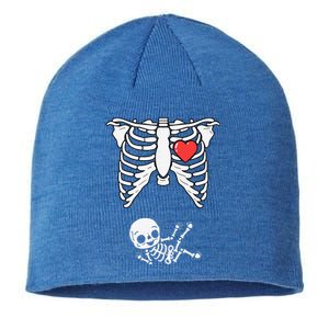 Skeleton Pregnancy Announcement XRay Halloween Costume Sustainable Beanie