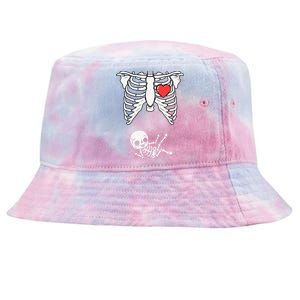 Skeleton Pregnancy Announcement XRay Halloween Costume Tie-Dyed Bucket Hat