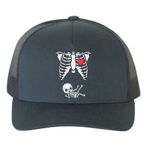 Skeleton Pregnancy Announcement XRay Halloween Costume Yupoong Adult 5-Panel Trucker Hat