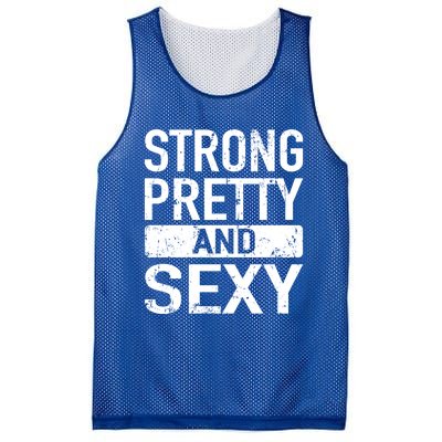 Strong Pretty And Sexy Fitness Workout Gym Strong And Pretty Gift Mesh Reversible Basketball Jersey Tank