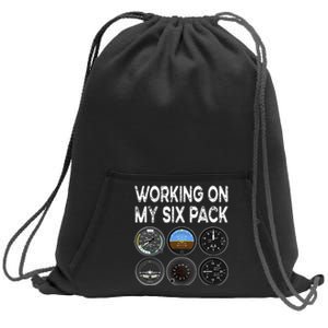 Six Pack Accessorie Pilot Aviation Flying Airplane Sweatshirt Cinch Pack Bag