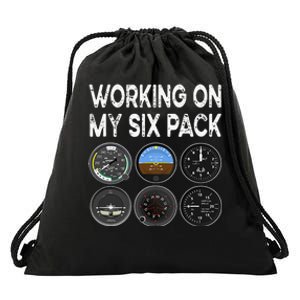 Six Pack Accessorie Pilot Aviation Flying Airplane Drawstring Bag