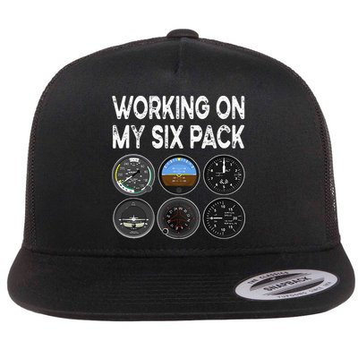 Six Pack Accessorie Pilot Aviation Flying Airplane Flat Bill Trucker Hat