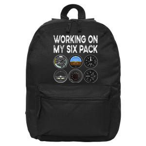 Six Pack Accessorie Pilot Aviation Flying Airplane 16 in Basic Backpack