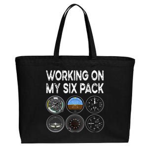 Six Pack Accessorie Pilot Aviation Flying Airplane Cotton Canvas Jumbo Tote