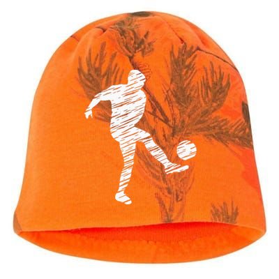 Soccer Player And Soccer Fan Motif Vintage Kati - Camo Knit Beanie