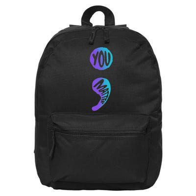 Suicide Prevention Awareness Week You Matter Semicolon 16 in Basic Backpack