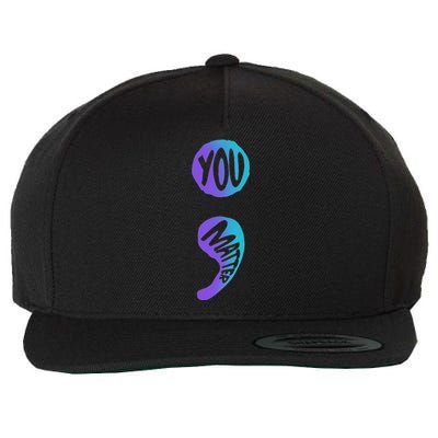 Suicide Prevention Awareness Week You Matter Semicolon Wool Snapback Cap