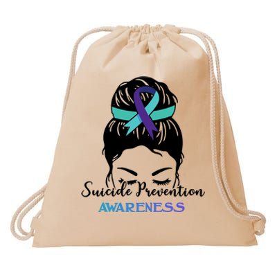 Suicide Prevention Awareness Hair Bun Ribbon Drawstring Bag