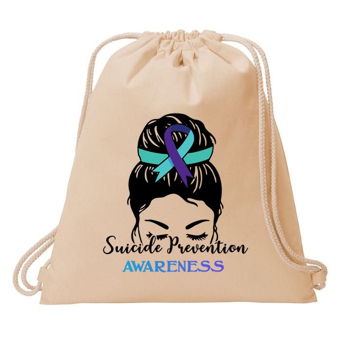 Suicide Prevention Awareness Hair Bun Ribbon Drawstring Bag