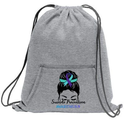 Suicide Prevention Awareness Hair Bun Ribbon Sweatshirt Cinch Pack Bag