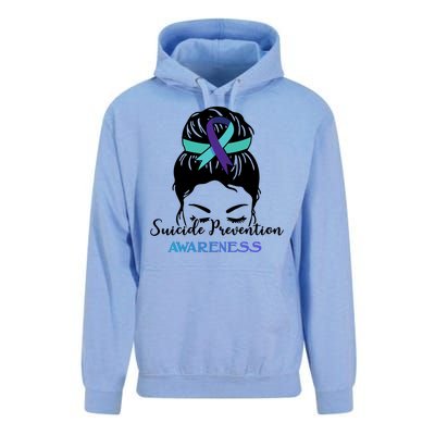 Suicide Prevention Awareness Hair Bun Ribbon Unisex Surf Hoodie