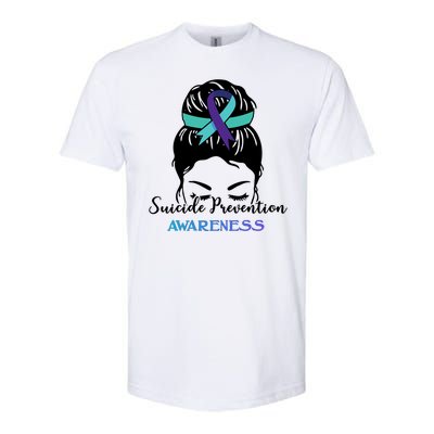 Suicide Prevention Awareness Hair Bun Ribbon Softstyle® CVC T-Shirt