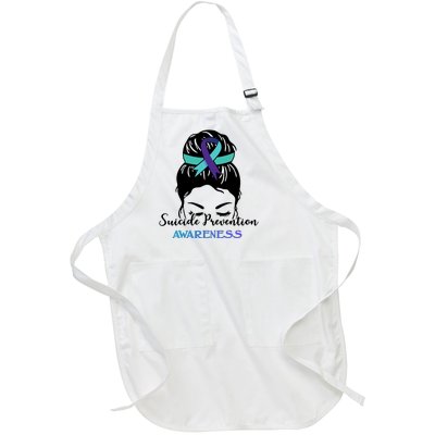 Suicide Prevention Awareness Hair Bun Ribbon Full-Length Apron With Pockets