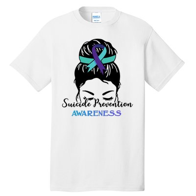 Suicide Prevention Awareness Hair Bun Ribbon Tall T-Shirt