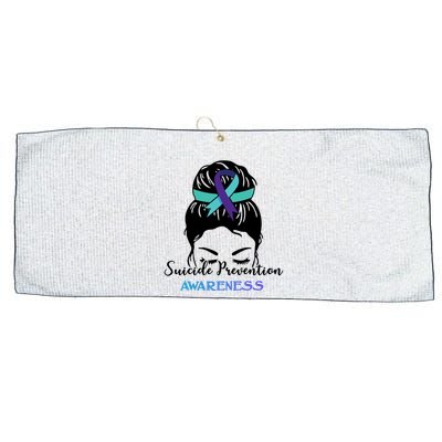 Suicide Prevention Awareness Hair Bun Ribbon Large Microfiber Waffle Golf Towel