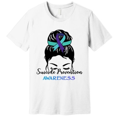 Suicide Prevention Awareness Hair Bun Ribbon Premium T-Shirt