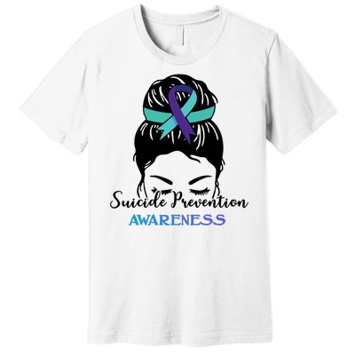 Suicide Prevention Awareness Hair Bun Ribbon Premium T-Shirt