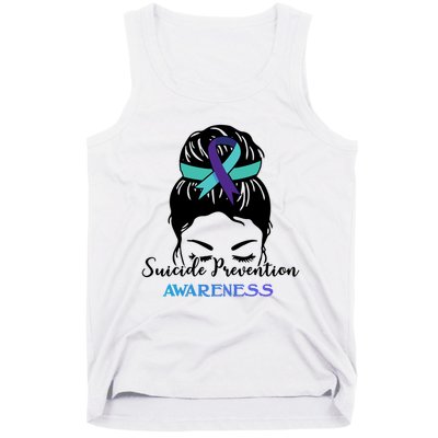 Suicide Prevention Awareness Hair Bun Ribbon Tank Top