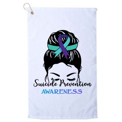 Suicide Prevention Awareness Hair Bun Ribbon Golf Towel
