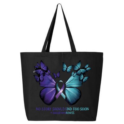 Suicide Prevention Awareness Butterfly No Story Should End Too Soon 25L Jumbo Tote