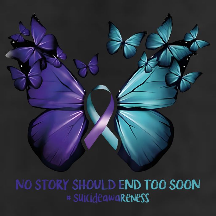 Suicide Prevention Awareness Butterfly No Story Should End Too Soon 25L Jumbo Tote