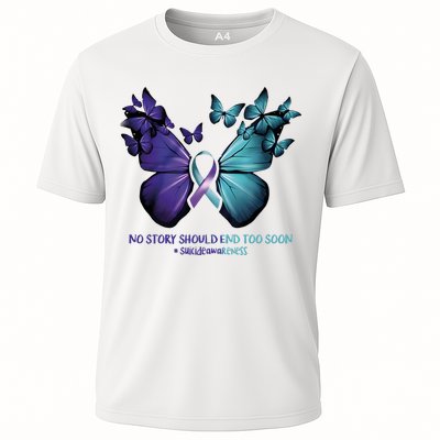 Suicide Prevention Awareness Butterfly No Story Should End Too Soon Performance Shirt