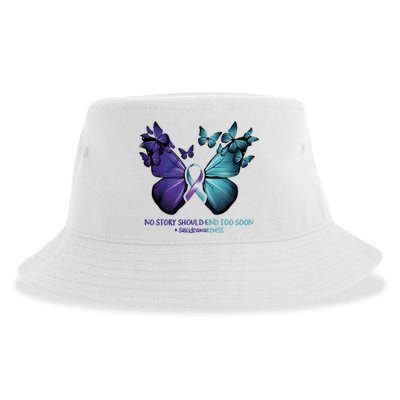 Suicide Prevention Awareness Butterfly No Story Should End Too Soon Sustainable Bucket Hat