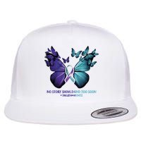 Suicide Prevention Awareness Butterfly No Story Should End Too Soon Flat Bill Trucker Hat