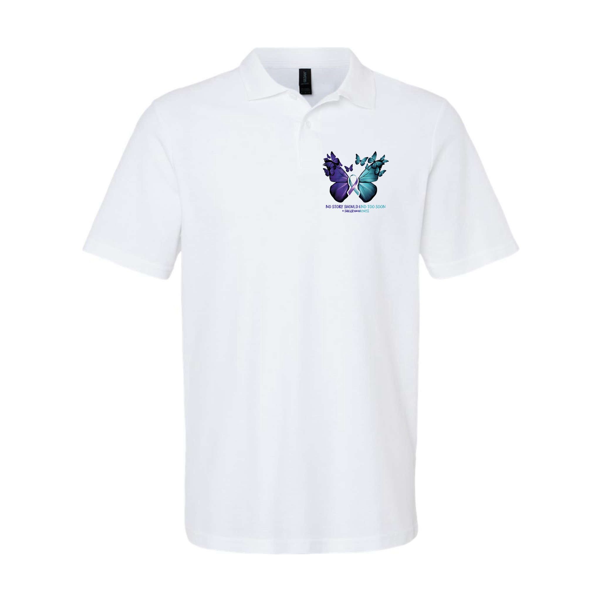 Suicide Prevention Awareness Butterfly No Story Should End Too Soon Polo