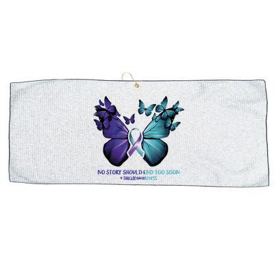 Suicide Prevention Awareness Butterfly No Story Should End Too Soon Large Microfiber Waffle Golf Towel
