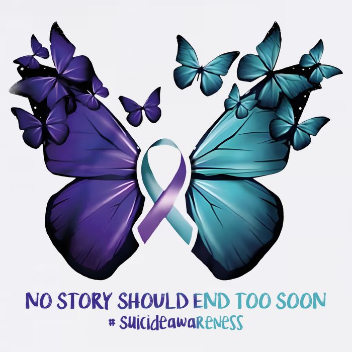 Suicide Prevention Awareness Butterfly No Story Should End Too Soon Baby Bodysuit
