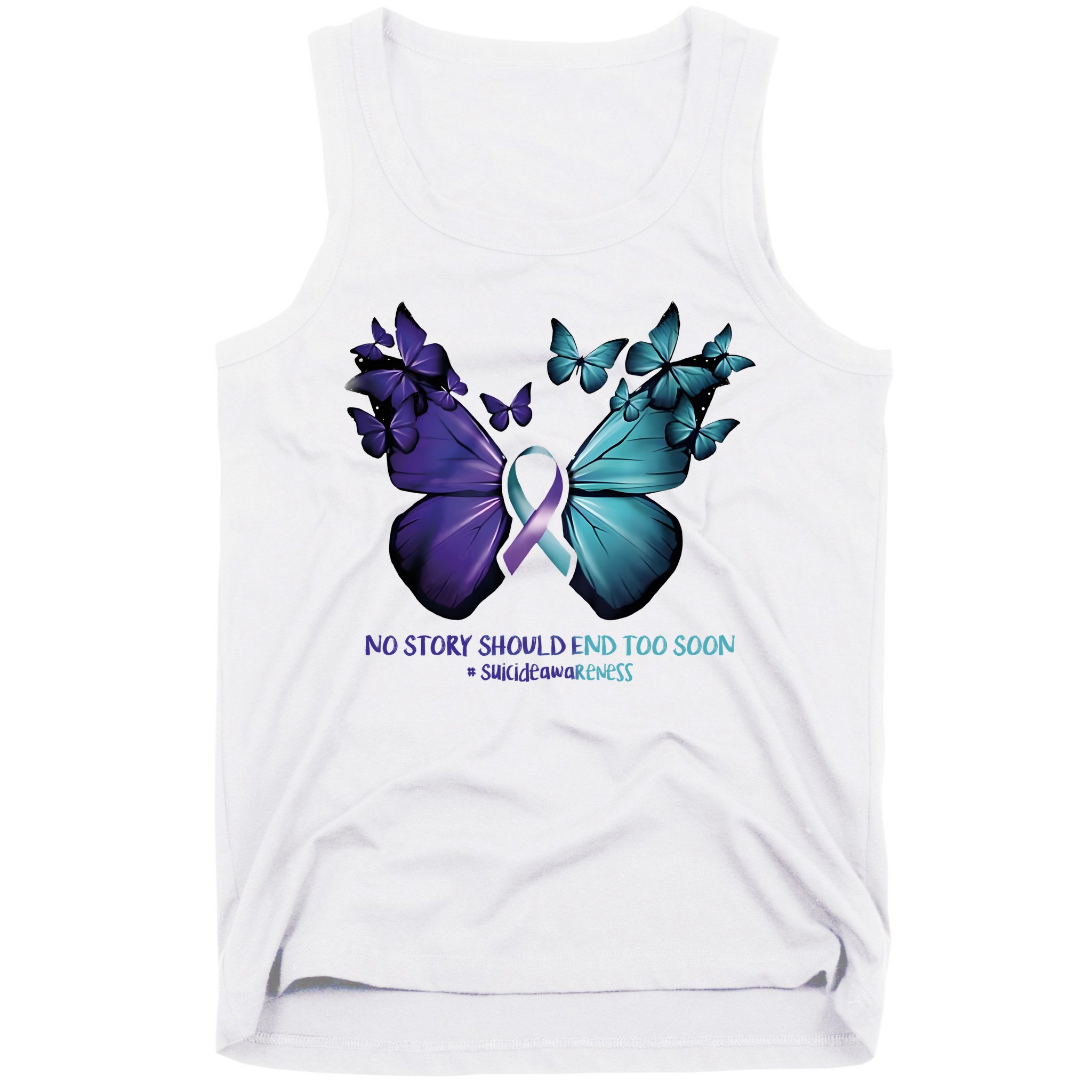 Suicide Prevention Awareness Butterfly No Story Should End Too Soon Tank Top