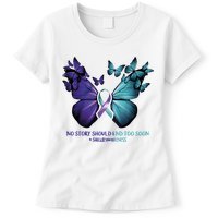 Suicide Prevention Awareness Butterfly No Story Should End Too Soon Womens T-Shirt