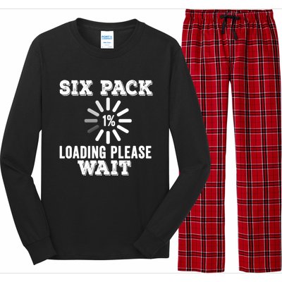 Six Pack Abs Loading Funny Gym Workout Training Fitness Gift Long Sleeve Pajama Set