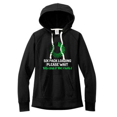 Six Pack Abs Loading Please Wait Gift Funny Gym Workout Design Cute Gift Women's Fleece Hoodie