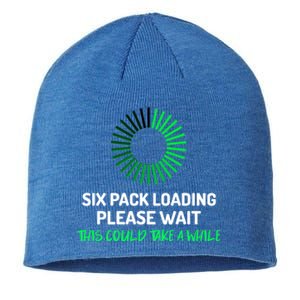 Six Pack Abs Loading Please Wait Gift Funny Gym Workout Design Cute Gift Sustainable Beanie