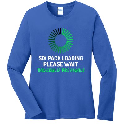 Six Pack Abs Loading Please Wait Gift Funny Gym Workout Design Cute Gift Ladies Long Sleeve Shirt