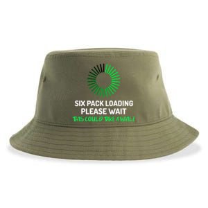 Six Pack Abs Loading Please Wait Gift Funny Gym Workout Design Cute Gift Sustainable Bucket Hat