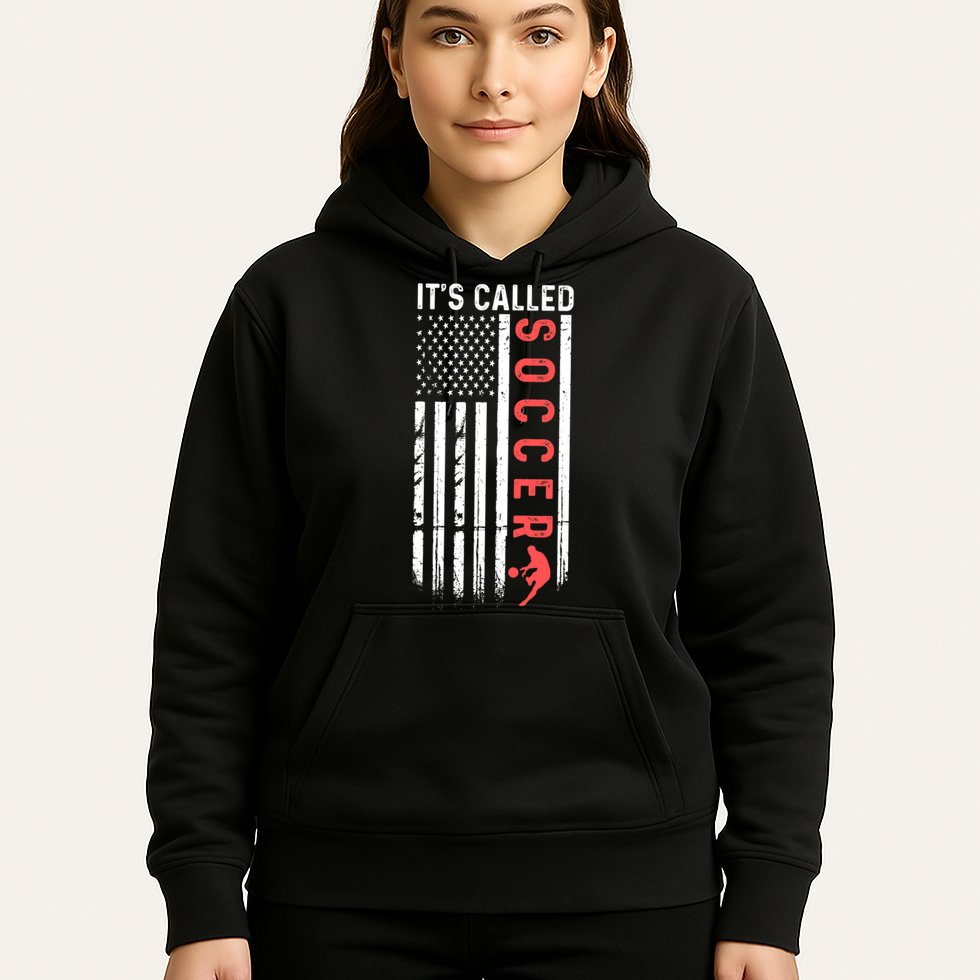 Soccer Players American Flag It's Called Soccer Funny Futbol Hoodie