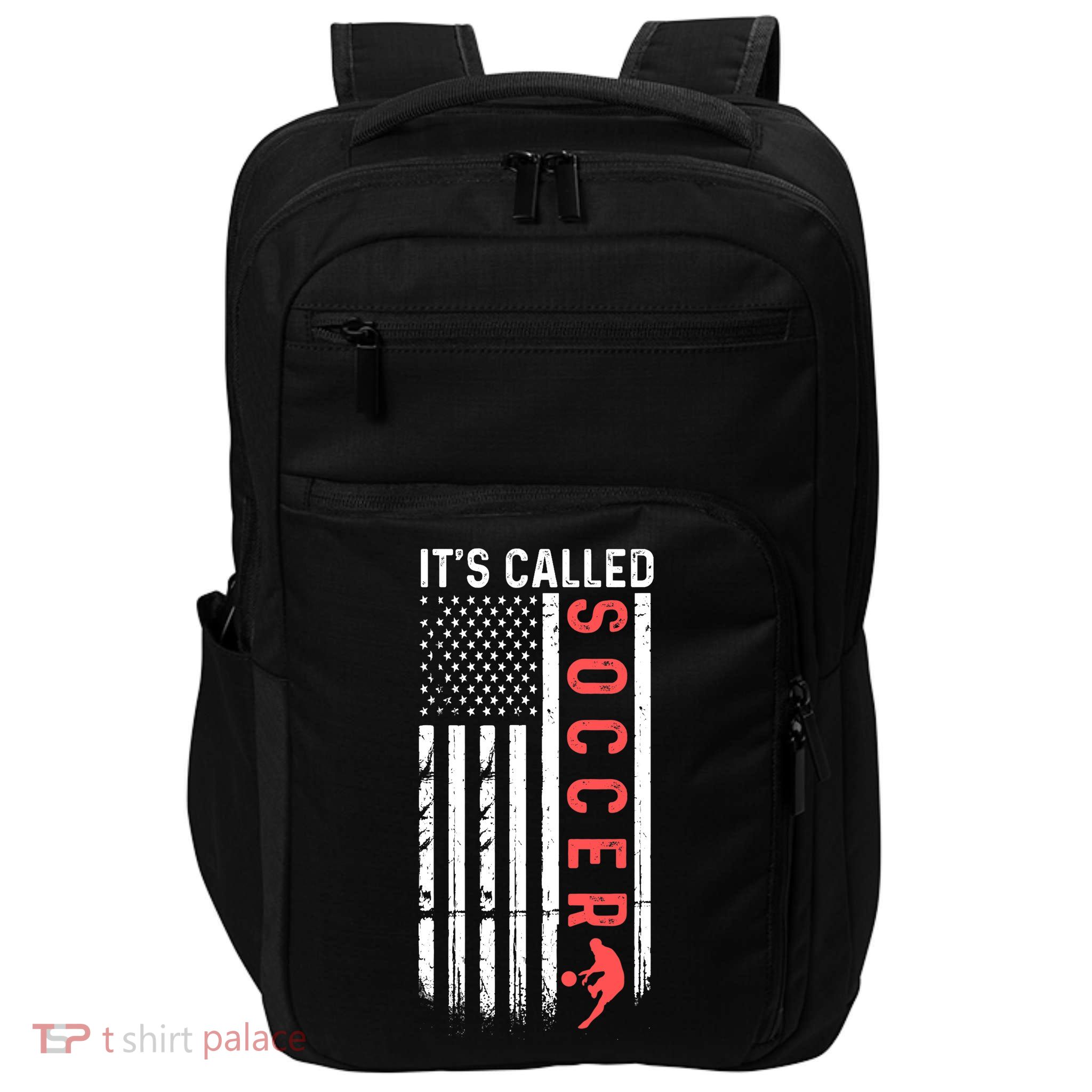 Soccer Players American Flag It's Called Soccer Funny Futbol Impact Tech Backpack