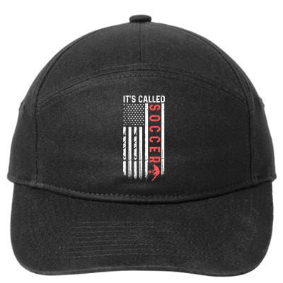 Soccer Players American Flag It's Called Soccer Funny Futbol 7-Panel Snapback Hat