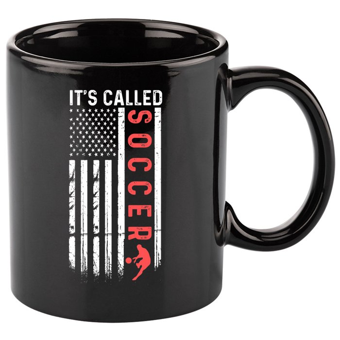 Soccer Players American Flag It's Called Soccer Funny Futbol 11oz C Handle Ceramic Mug