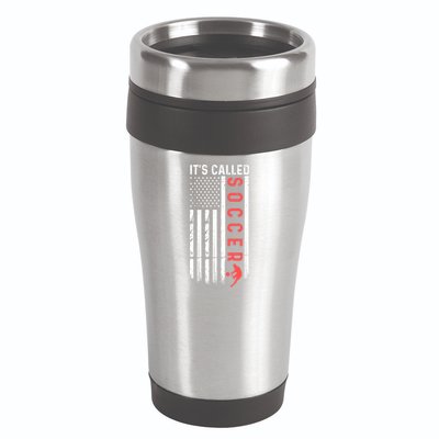 Soccer Players American Flag It's Called Soccer Funny Futbol 16oz Travel Tumbler