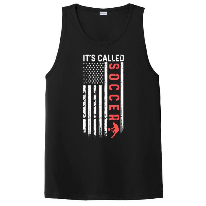 Soccer Players American Flag It's Called Soccer Funny Futbol PosiCharge Competitor Tank