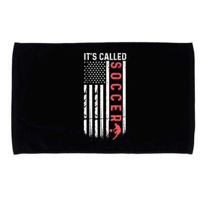 Soccer Players American Flag It's Called Soccer Funny Futbol Microfiber Hand Towel